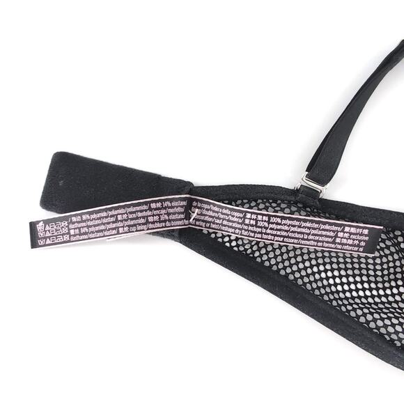 Victoria's Secret Very Sexy Push Up Choker 36 B Bra High Neck Black Nude - VGUC - Picture 10 of 16